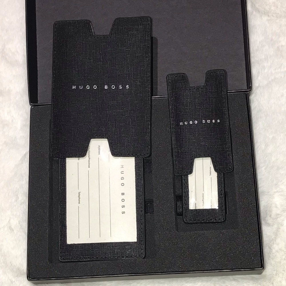 Brand New Hugo Boss Leather Luggage Tag Gift Set - Picture 3 of 6